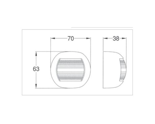 TREM Orsa LED feu de hune inox (225°)