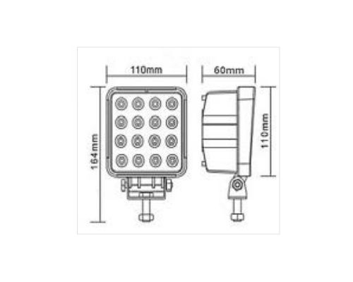 BIGSHIP Projecteur LED Blanc 10-30V IP67 2880LM