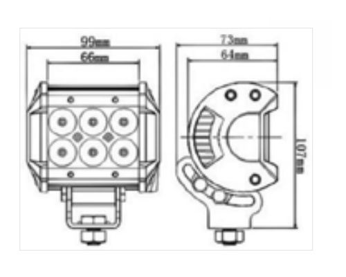 BIGSHIP Projecteur LED Blanc 9-30V IP67 1080LM