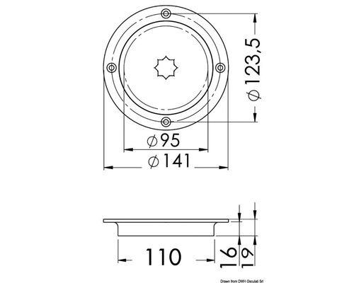 OSCULATI Trappe inox 316 - 95/141mm