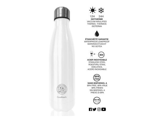 CASEPROOF Bouteille isotherme blanche 500 ml