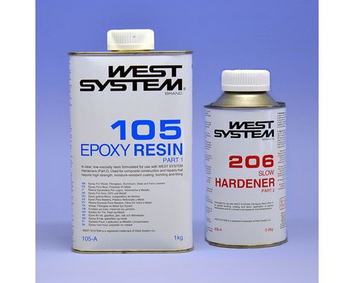 WEST SYSTEM Resine epoxy 105 + durcisseur 206 Pack A 1,2Kg - Résine époxy -  BigShip Accastillage - Accessoires pour bateaux