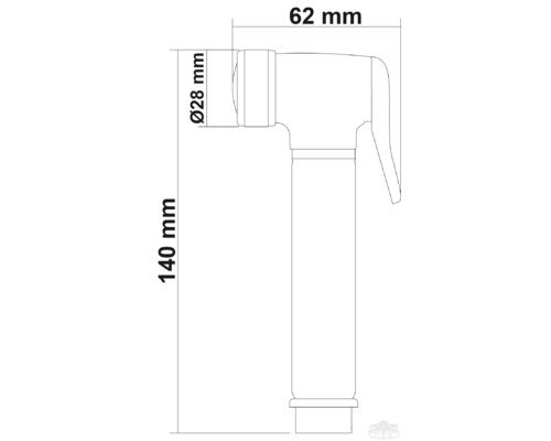 TREM Douchette seule chromée 140 mm