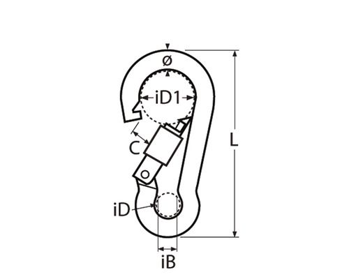 BIGSHIP Mousqueton de pompier avec ecrou de sécurité 12mm