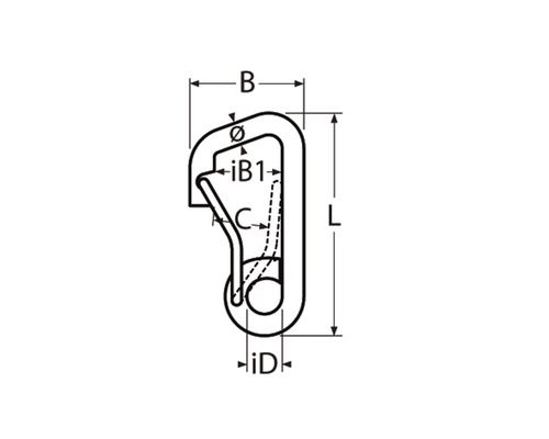 BIGSHIP Mousqueton pompier asymétrique inox Ø12mm