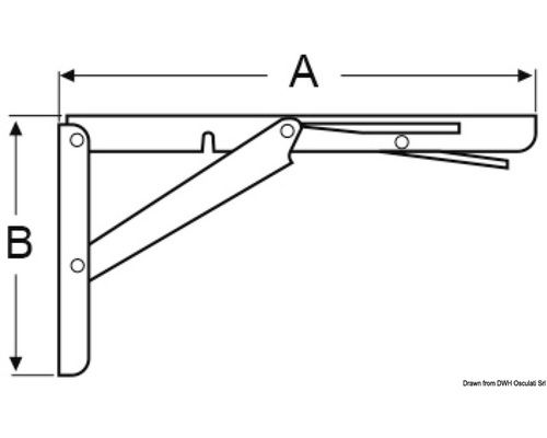 OSCULATI Bras pliable support table 305 x 165 mm