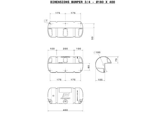 PLASTIMO DEFENSE/BUMPER STD 3/4 180X400BLEU