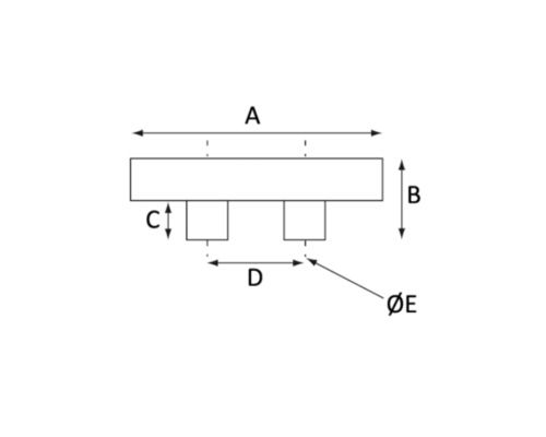 DAMADE Taquet d’amarrage L 250 mm aluminium taraudé