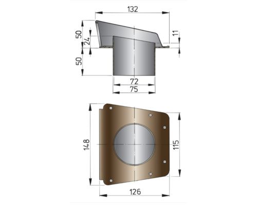 VETUS Scirocco aérateur inox 148 x 126mm