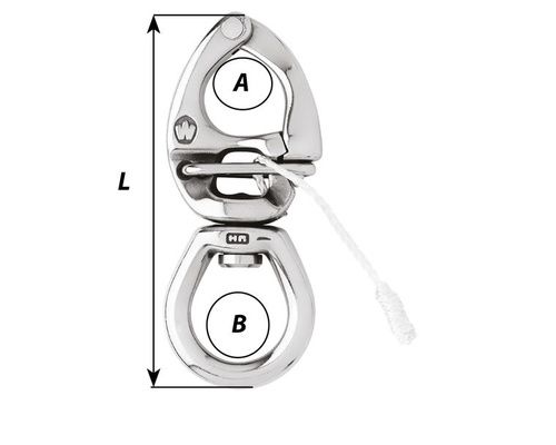 WICHARD Mousqueton ouverture sous charge grd œil 90mm