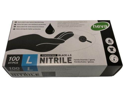 HEVA Gants nitrile taille L les 100