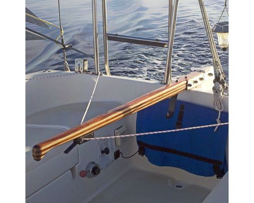 volant en bois pour bateau - barre en bois et inox 