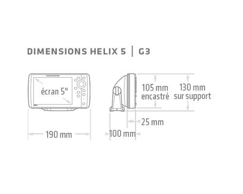 HUMMINBIRD combiné HELIX 5G3 CHIRP XD SONDE TA