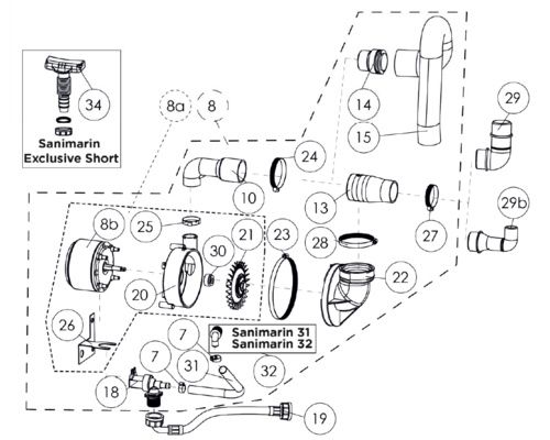 SANIMARIN Pompe et Bloc moteur complet 24V | SN 31