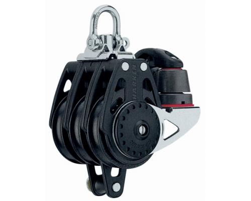 HARKEN Poulie triple à ringot Ø réa 40mm Ø cord 10mm taquet