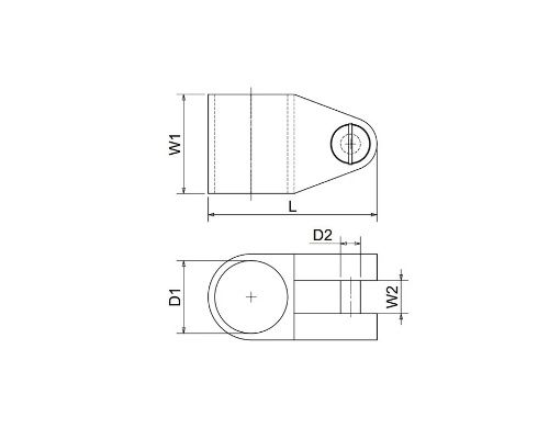 BIGSHIP Embout femelle d'articulation inox Ø30 pour bimini