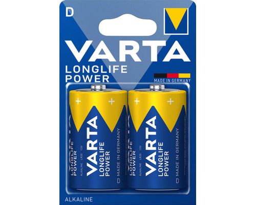 VARTA Pile alcaline LR20 - D Longlife Power - Blister de 2