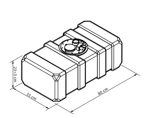 CAN Réservoir carburant plastique 53 L - 80x35x23 cm