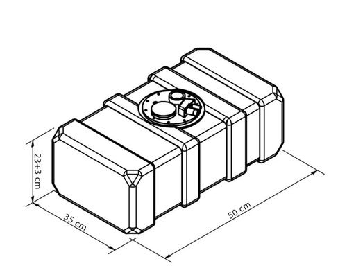 CAN Réservoir carburant plastique 34 L - 50x35x23 cm