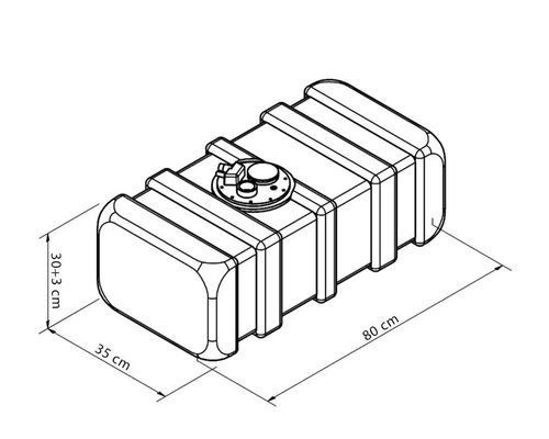 CAN Réservoir carburant plastique 70 L - 80x35x30 cm
