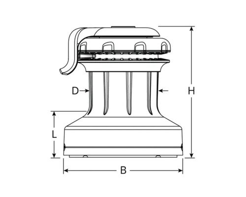 RONSTAN Orbit Winch 50 QT - 3 vitesses - avec QuickTrim alu
