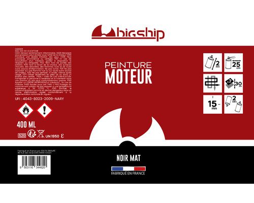 Bombe de peinture noir mat 400 ml