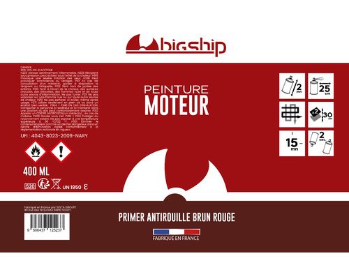 Bombe de peinture primer antirouille brun rouge 400 ml