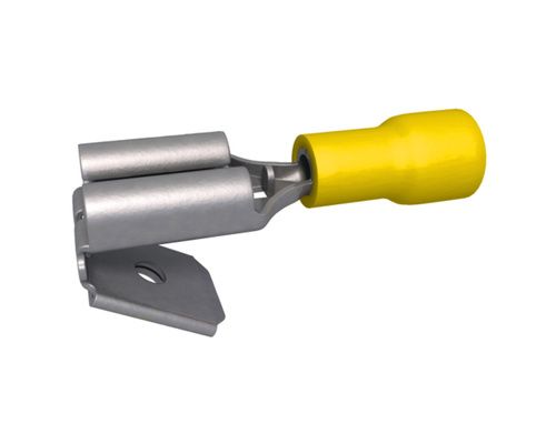 Cosse plate dérivation 6.3 mm -3 à 6mm² Jaune par 5