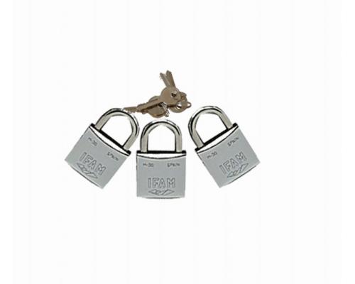 IFAM Cadenas chromés M-30 mêmes clés les 3