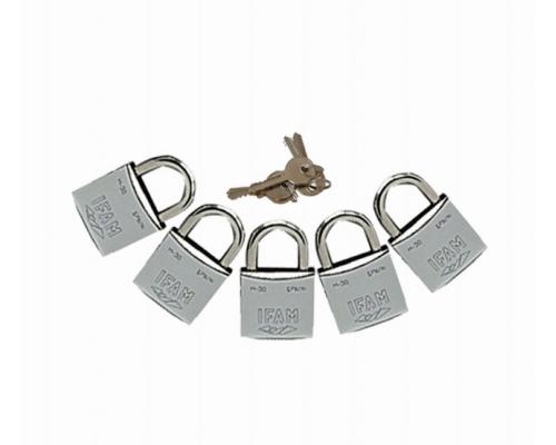 IFAM Cadenas chromés M-30 mêmes clés les 5