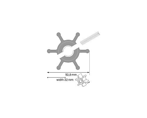 JABSCO Turbine Øext 51mm ep 22mm 653-0001