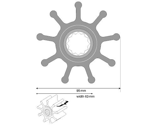 JABSCO Turbine Øext 95mm ep 63mm 836-0001 (MT105)