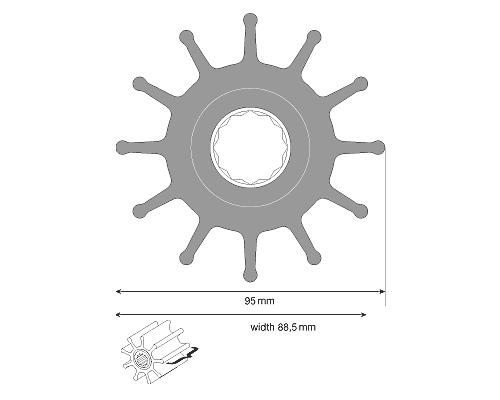 JABSCO Turbine Øext 95mm ep 88.9mm 17936-0001B