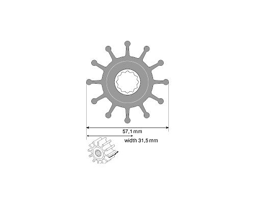 JABSCO Turbine Øext 57.1mm ep 31.5mm 1210-0001 (MT107)