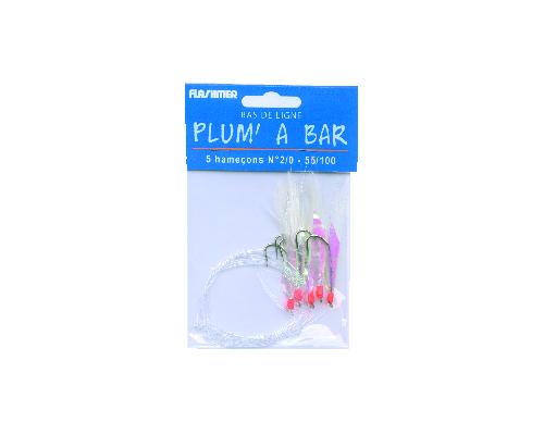 FLASHMER Bas de ligne plum'a bar 5 ham 2/0 rouge/jaune