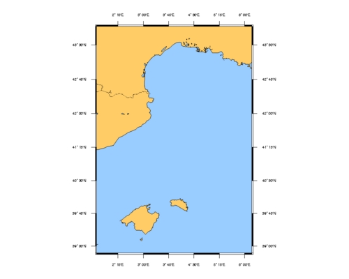 SHOM L7203 Des îles Baléares (Islas Baleares) à Marseille