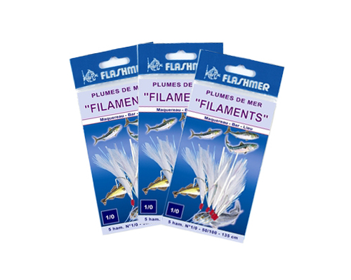 FLASHMER Plumes filaments blanches - 1/0 (lot de 3)