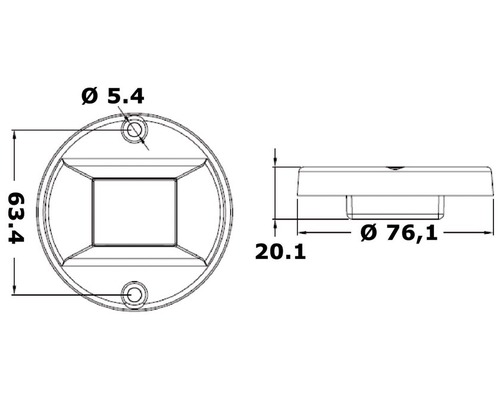 OSCULATI EvoLED Feu de poupe 135° à LEDs inox