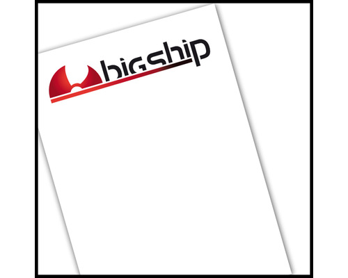 Autocollant-transfert logo Bigship police noire 25x6cm