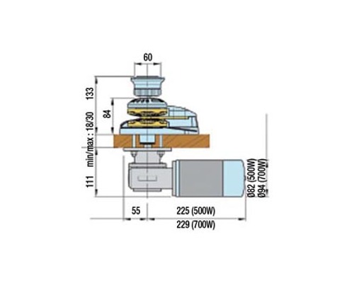 LOFRANS X1 700W 12V barb. mixte Ø8mm (ISO4565 - cord. 12mm)