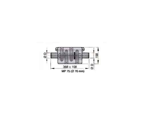 VETUS Silencieux d'échappement Ø75mm