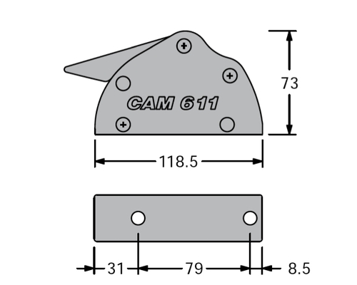 ANTAL Bloqueur CAM611 simple pour cordage Ø6mm à 11mm