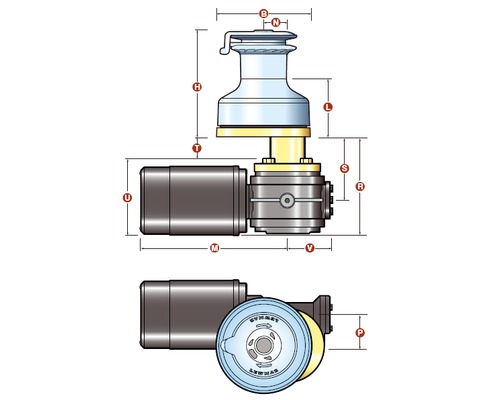 LEWMAR Kit d'électrification série E 12v pour winch 46ST