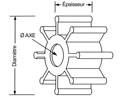 JABSCO Turbine Ø51 mm ep 22mm 17486-0001