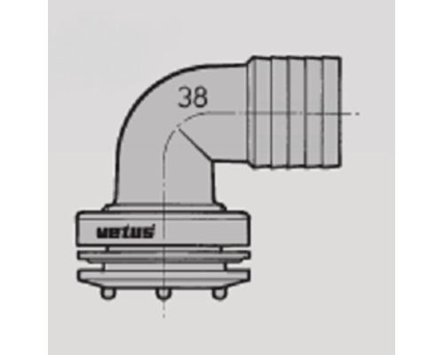 VETUS Raccord coudé RT38B de remplissage de diamètre 38mm