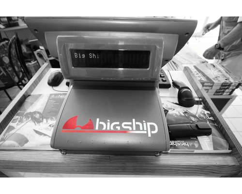 Autocollant-transfert logo Bigship police blanche