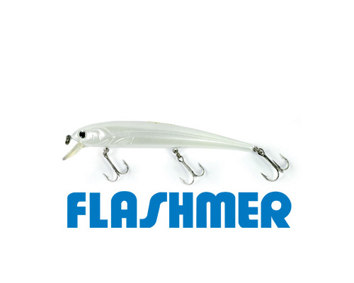 FLASHMER Poisson nageur Megaflash 115mm blanc nacre
