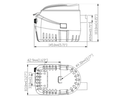 Pompe immergeable automatique 750GPH - 12V