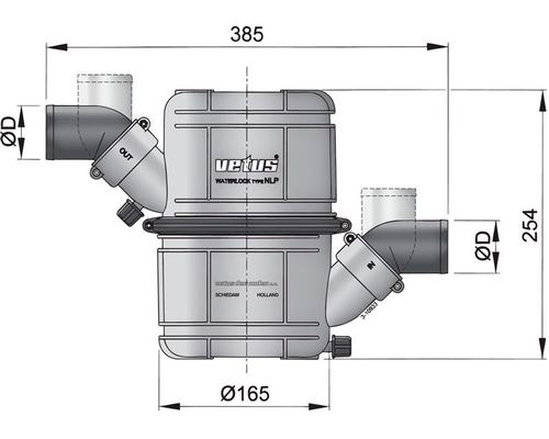 VETUS Waterlock NLP45 orientable