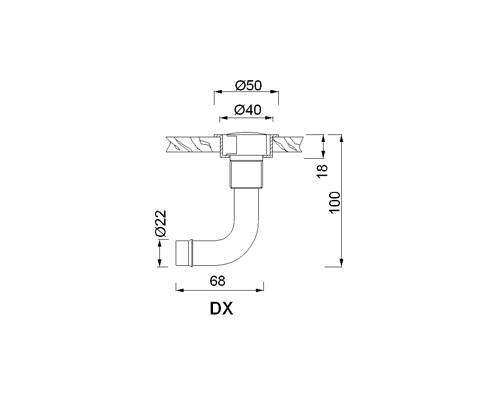 FORESTI Event flush coudé laiton chromé Ø16mm